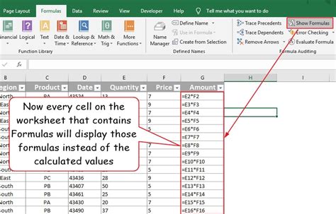 How to show formula in excel cell