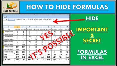 How to show hidden formula in excel