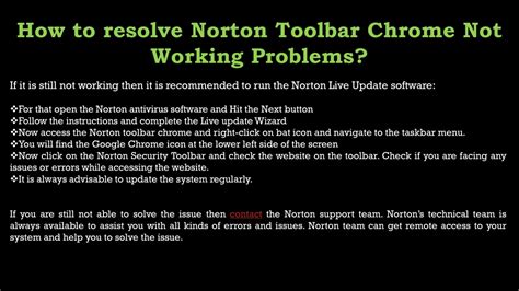 How to show norton toolbar in chrome