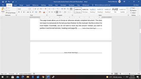 How to show or hide section breaks in Microsoft Word
