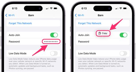 How to show wifi password iphone