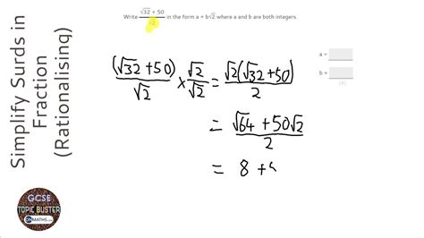 How to simplify surds in fractions
