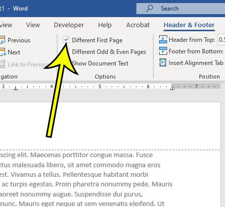 How to skip numbering pages in word