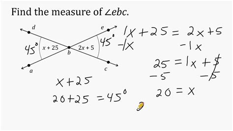 How to solve for x in angles