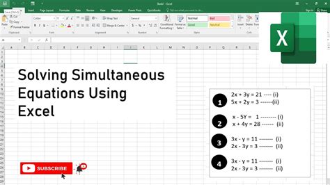 How to solve simultaneous equations in excel