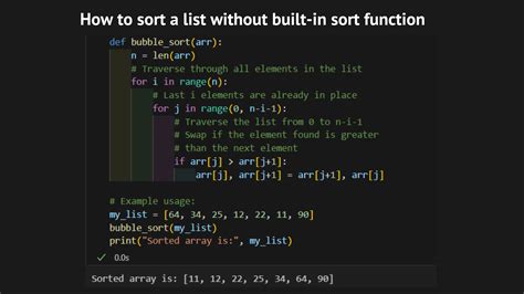 How to sort an array in python without sort function.  Overall, Heap Sort achieves a t...