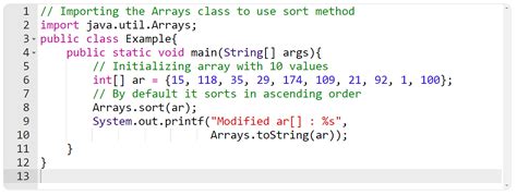 How to sort array in ascending order