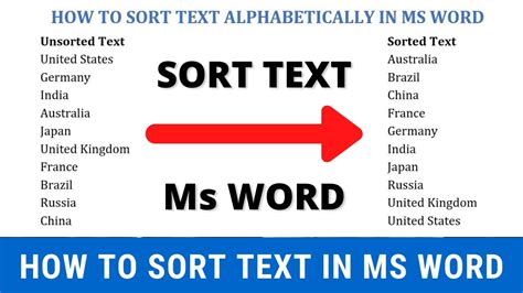 How to sort text alphabetically in Word Arrange text in alphabetical