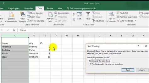 How to sort things in excel