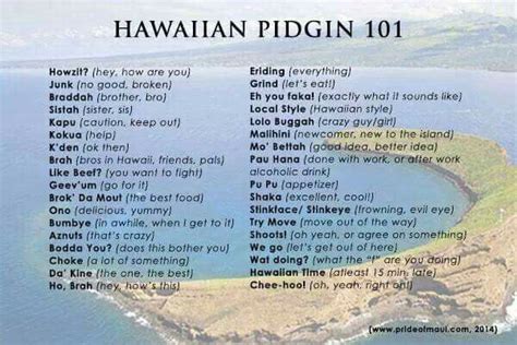 How to speak PIDGIN English - Authentic Hawaiian slang