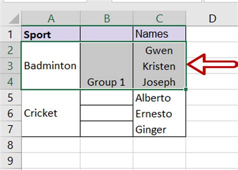 How to split a row in excel