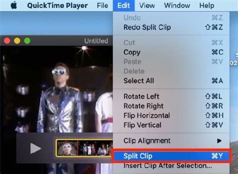 How to split clip in quicktime