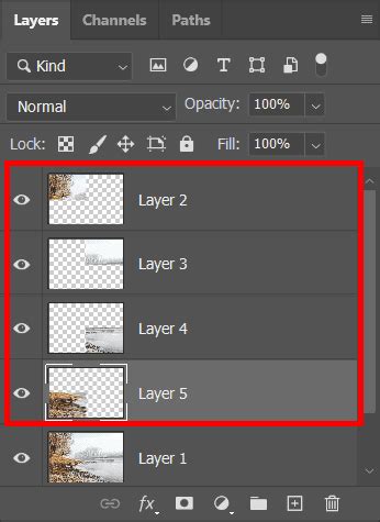 How to split layers in photoshop