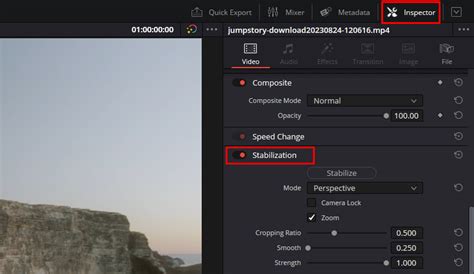 How to stabilize video in resolve