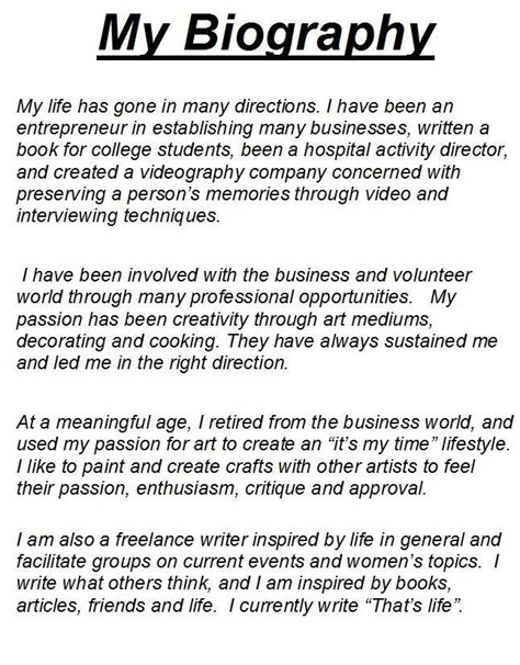 How to start a biography introduction 4th degree