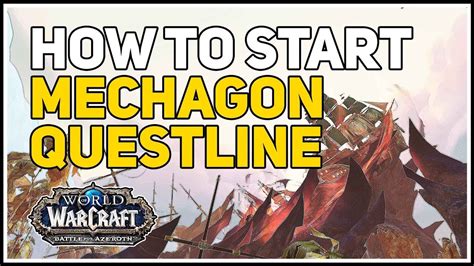 How to start mechagon questline. Alliance Mechagon Quest Chain Intro: 1. Fame Waits for Gnome One 2. The Legend of Mechagon 3. Looking Inside 4. Let's Get It Started 5. You Must be This Height 6. Report to Gila 7. A Small Team 8. The Start of Something Bigger 9. Princely Visit Follow up chain that unlocks daily quests for the island: 10. The Resistance Needs YOU! 11. Rescuing ... 