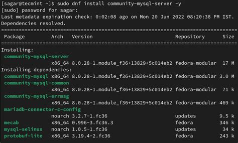 How to start mysql in fedora