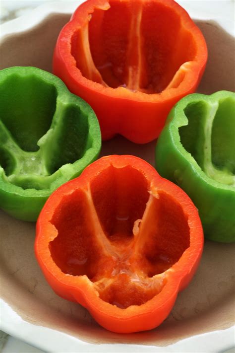 How to steam bell peppers in microwave