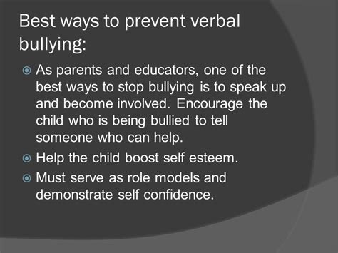 How to stop verbal bullying in school