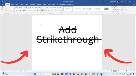 How to strike text in word
