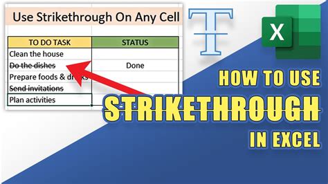 How to strikethrough text in Excel YouTube