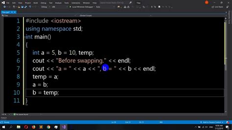 How to swap more than two variables using temporary variables