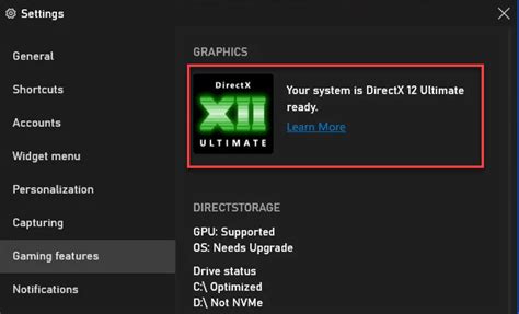 How to switch to directx 12.  In Gaming features, check to see if your system ha...