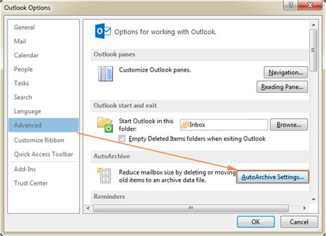 How to take archive in outlook