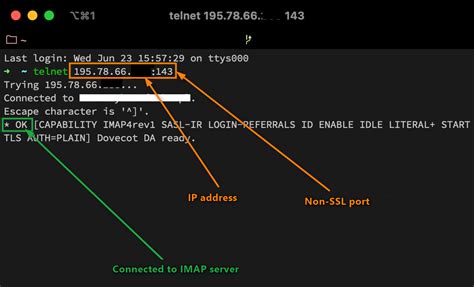 How to test IMAP commands against the IMAP service