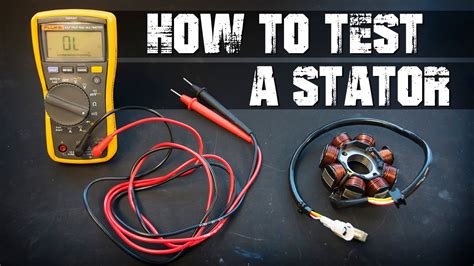 How to test a stator on atv. There are two main ways you can test the stator. A static test, where you test internal resistance when the bike is turned off, and a dynamic test, where you read voltage while the engine is running. If the stator fails any tests, you may have a defective exciter coil inside the stator, and the stator needs to be replaced. 11. Check the ... 