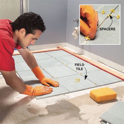 How to tile a shower floor. Apply the WP1 coating. Once the primer is dry, it’s time to apply the WP1 coating to the same areas. Start by applying the coating first, fairly liberally, to all the corners where the walls meet the shower tray or bath. Once this is done, cut the roll of tape to the required size and place this into any corners and where the wall meets the tray. 