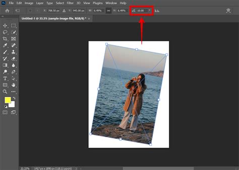 How to tilt an image in photoshop