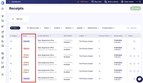 How to track a receipt Precoro Help Center