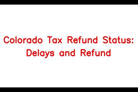 How to track your Colorado tax refund