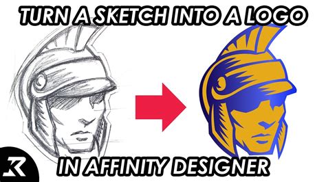 How to turn a sketch into a logo using Affinity Designer YouTube