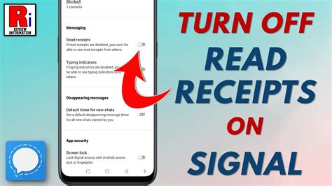 How to turn off Read Receipts in Signal Phonereporters