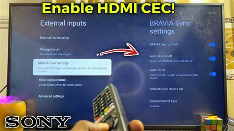 How to turn off bravia sync.  Actions to be controlled include volume con...