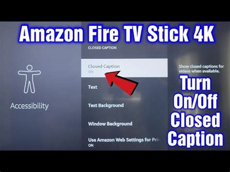 How to turn off closed caption on insignia fire tv. Press the Menu button on your Fire TV remote or the Fire TV App. Select Subtitles. Select the Off button under Subtitles. Select from the options on-screen to turn captions on. Tip: You can set preferences for the way subtitles display, including text size and style, when enabling the feature. 