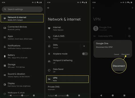 How to turn off vpn in android