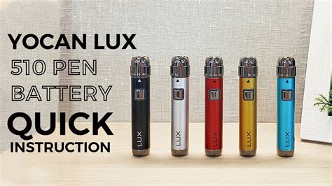 Oct 6, 2021 · #yocan #yocanlux #510penbatteryThe Yocan Lux is measured at 16.5mm in diameter and 76.5mm in height. In order to maintain the overall portability, we make a ... . 