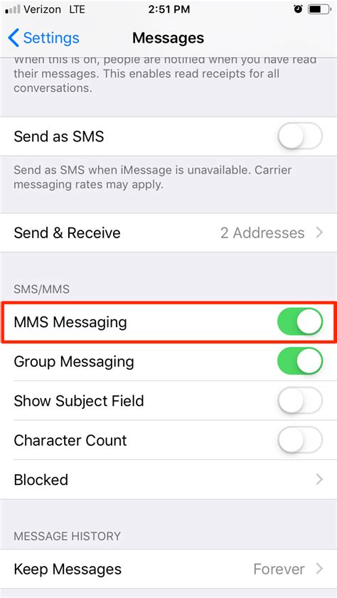 How to turn on mms on iphone. MMS is usually turn on by default, however, if you are having a problem setting it up on your device or mobile career, then below is the instruction on how to enable the feature on. Step 1: Go to your iPhone Settings. Step 2: Tap the Messages options. Step 3: Now scroll down and tap the “SMS/MMS” and if necessary also tap on “MMS ... 