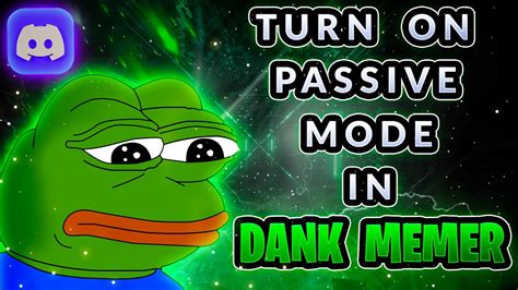 How to turn on passive mode dank memer. Best. Quanz_ • 2 yr. ago. aside from padlock u can use landmines and fake ids. As for passive mode just say pls settings passive true, and when u want to turn it off pls settings passive false. I recommend leaving all rob enabled servers though so u don't even have to turn on passive since it causes a huge multi decrease. 