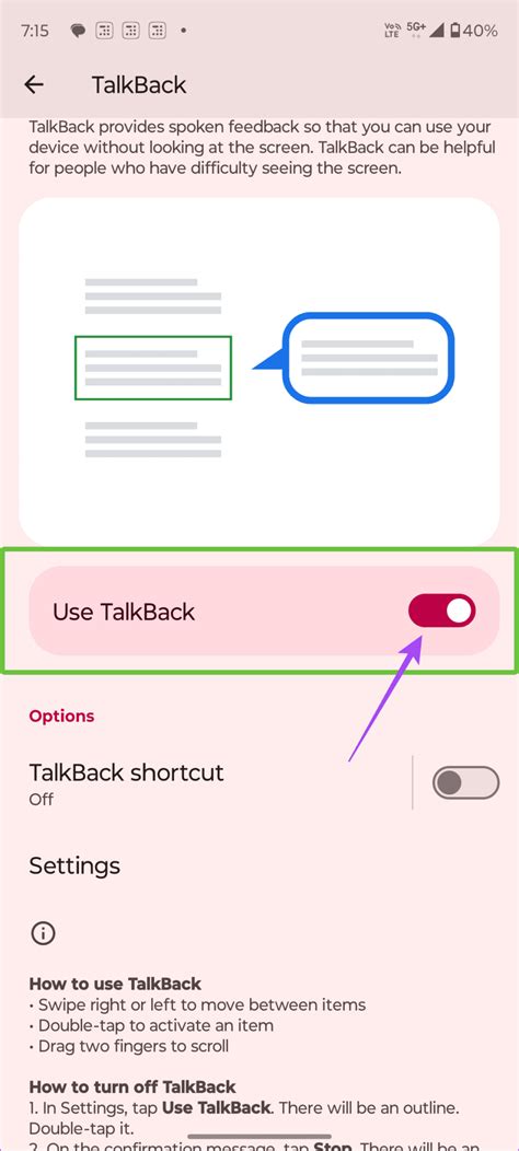 How to turn on talkback on android.  The text often felt cramped, the ...