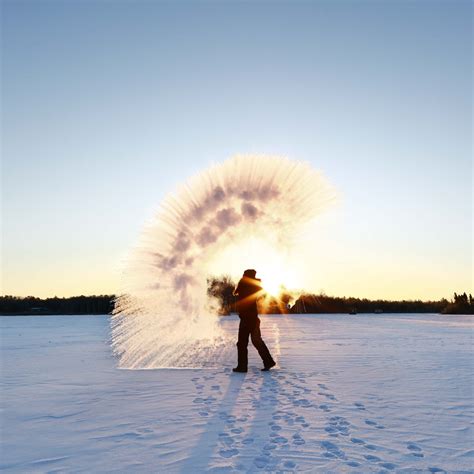 How to turn water into snow in seconds.  Throw further.  On the cold snow, s...