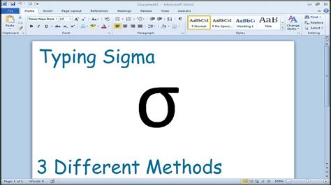 How to type Sigma Symbol in Microsoft Word YouTube. 