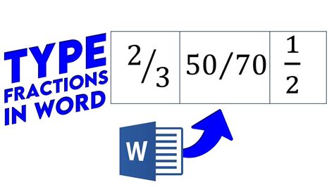 How to type a fraction in word