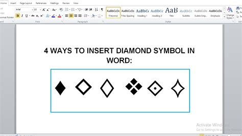 How to type diamond symbol on word and keyboard Shortcuts and Alt
