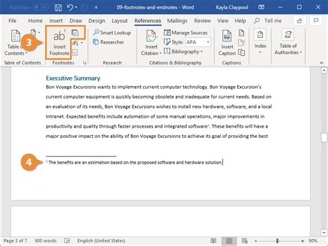 How to type footnotes in word