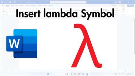 How to type lambda symbol in Word YouTube.