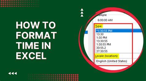How to type time in excel